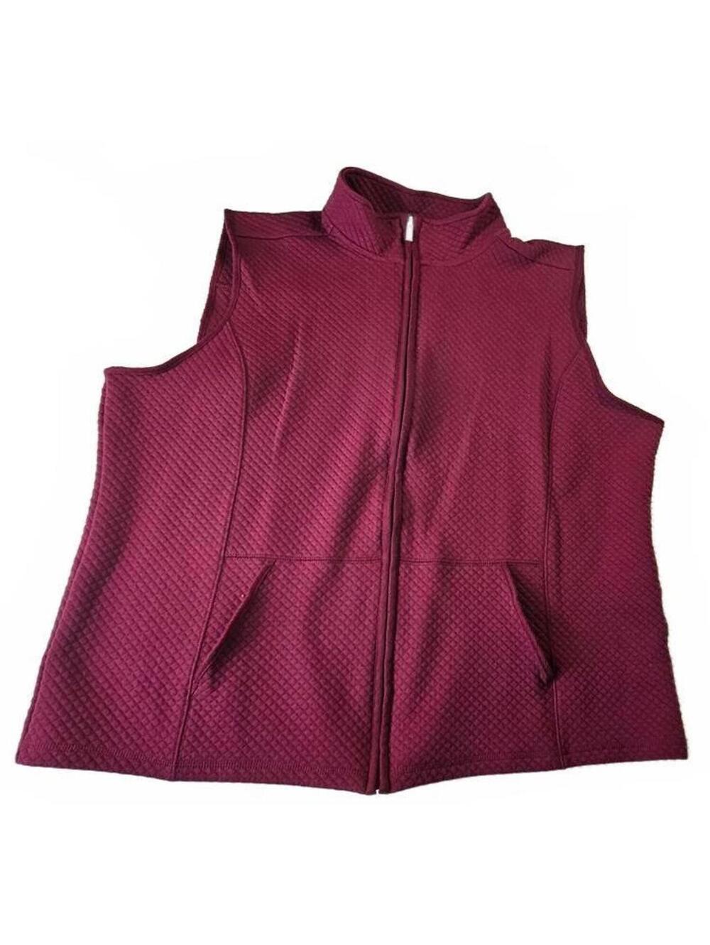 VTG Keren Scott Sport Women's XXL Burgundy Quilted Zip-Up Vest